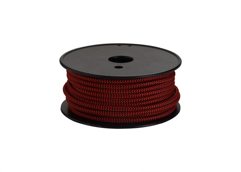 Load image into Gallery viewer, Deco D0533 Cavo 1m Red &amp; Black Wave Stripes Braided 2 Core 0.75mm Cable VDE Approved
