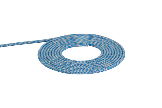 Deco D0534 Cavo 1m Blue & White Wave Stripes Braided 2 Core 0.75mm Cable VDE Approved