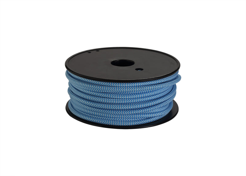 Load image into Gallery viewer, Deco D0534 Cavo 1m Blue &amp; White Wave Stripes Braided 2 Core 0.75mm Cable VDE Approved
