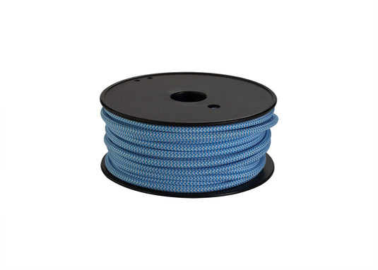 Deco D0534 Cavo 1m Blue & White Wave Stripes Braided 2 Core 0.75mm Cable VDE Approved