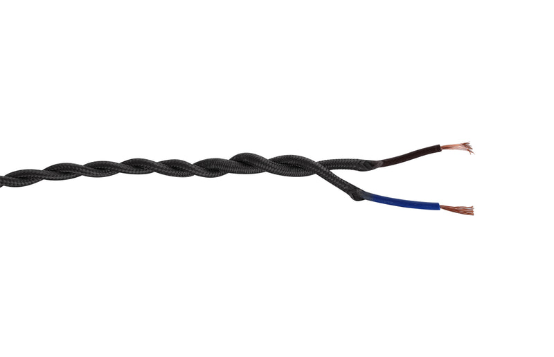 Load image into Gallery viewer, Deco D0535 Cavo 1m Grey Braided Twisted 2 Core 0.75mm Cable VDE Approved
