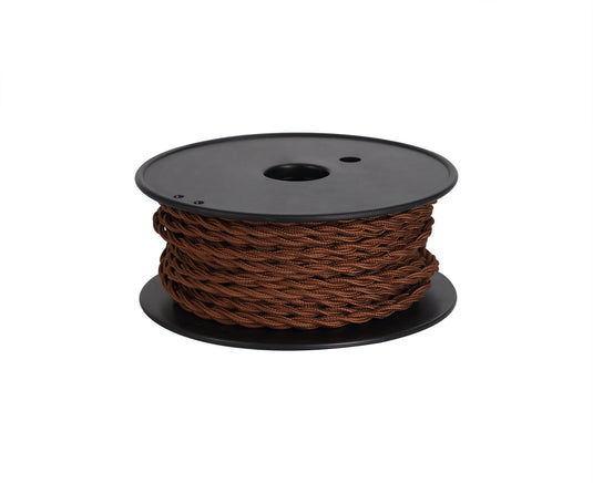 Deco D0536 Cavo 1m Red Brown Braided Twisted 2 Core 0.75mm Cable VDE Approved