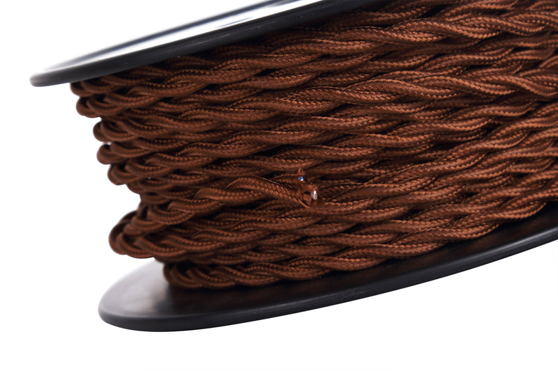 Load image into Gallery viewer, Deco D0536 Cavo 1m Red Brown Braided Twisted 2 Core 0.75mm Cable VDE Approved

