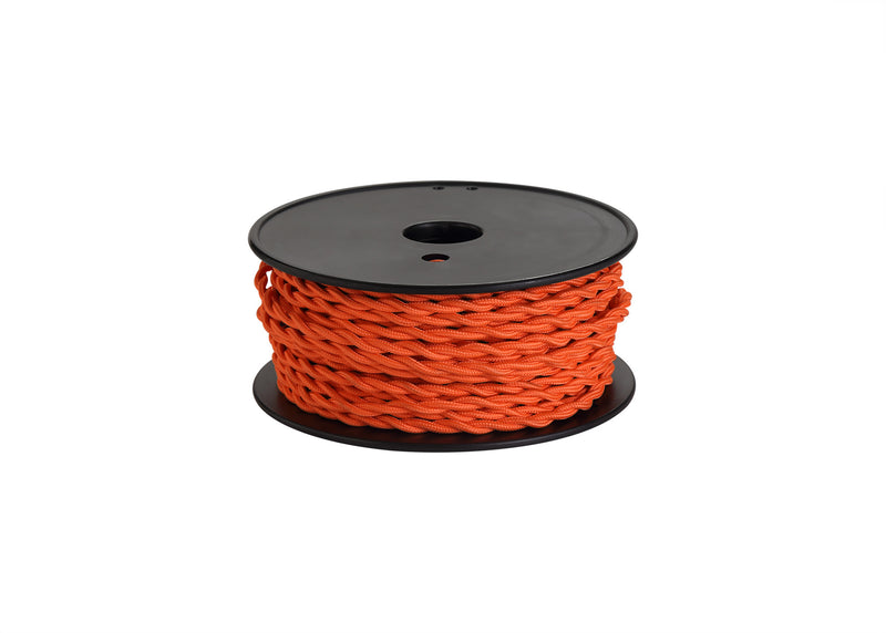Load image into Gallery viewer, Deco D0538 Cavo 1m Orange Braided Twisted 2 Core 0.75mm Cable VDE Approved
