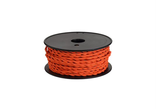 Deco D0538 Cavo 1m Orange Braided Twisted 2 Core 0.75mm Cable VDE Approved