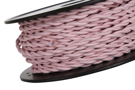 Deco D0540 Cavo 1m Pink Braided Twisted 2 Core 0.75mm Cable VDE Approved