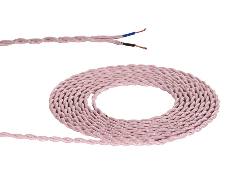 Load image into Gallery viewer, Deco D0540 Cavo 1m Pink Braided Twisted 2 Core 0.75mm Cable VDE Approved
