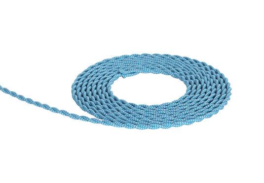 Deco D0545 Cavo 1m Blue & White Wave Stripe Braided Twisted 2 Core 0.75mm Cable VDE Approved