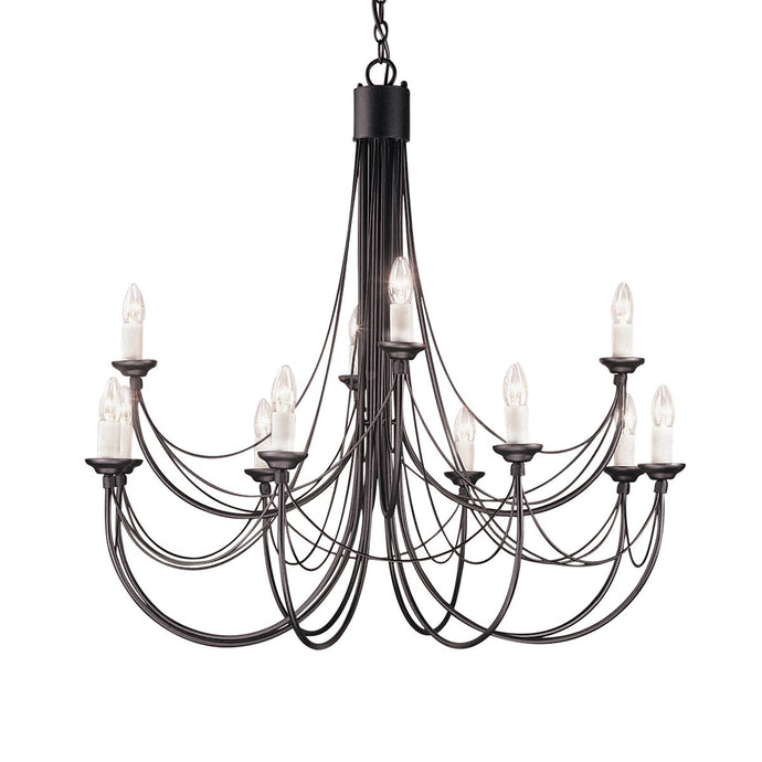 Elstead Lighting CB12-BLACK Carisbrooke 12 Light Chandelier