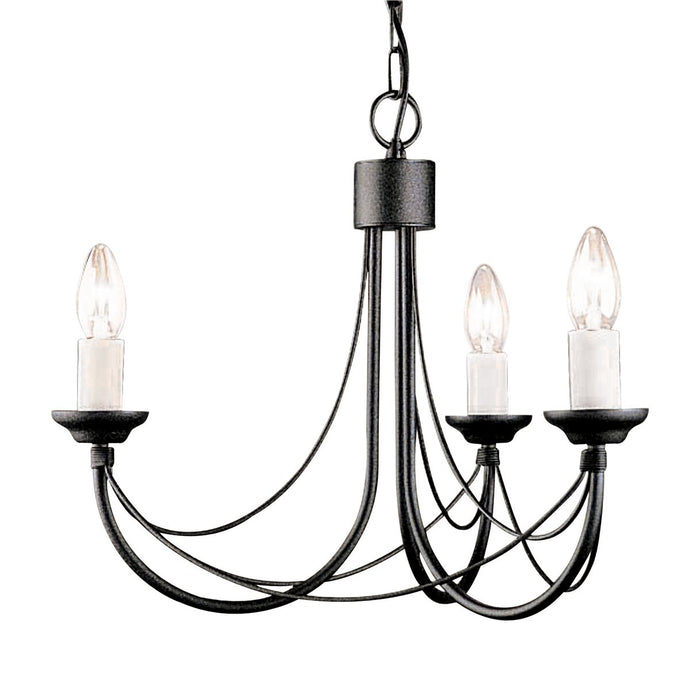 Elstead Lighting CB3-BLACK Carisbrooke 3 Light Chandelier