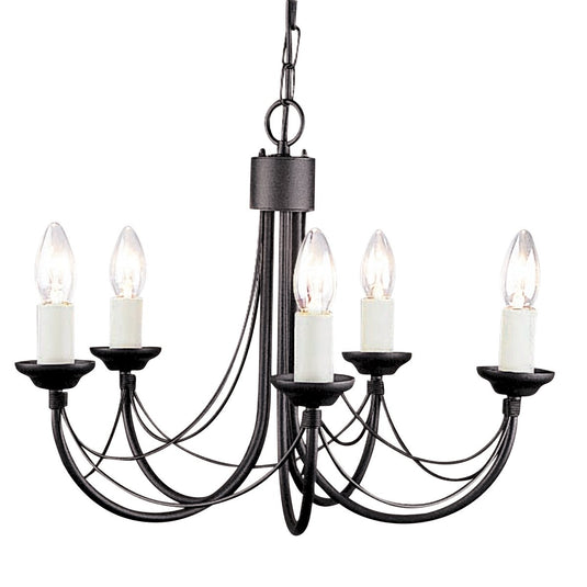 Elstead Lighting CB5-BLACK Carisbrooke 5 Light Chandelier