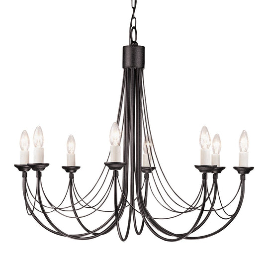 Elstead Lighting CB8-BLACK Carisbrooke 8 Light Chandelier