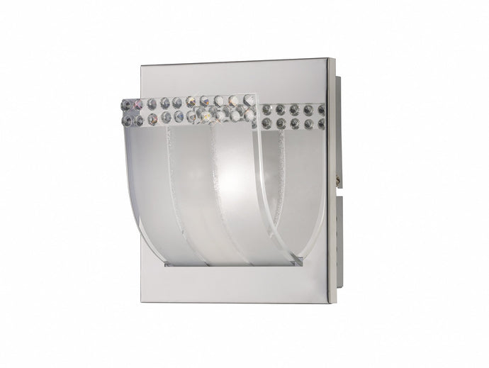 Diyas IL31290 Charis Wall Lamp Switched 1 Light Polished Chrome/Glass/Crystal - 38328