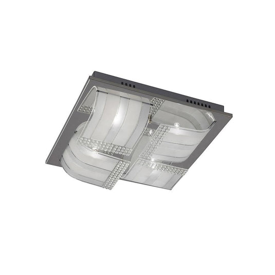 Diyas IL31293 Charis Square Ceiling Large 4 Light G9 Polished Chrome/Glass/Crystal - 38330