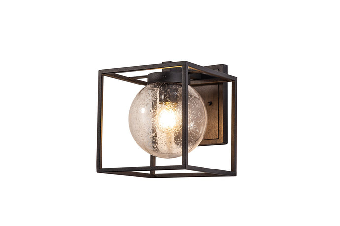 C-Lighting Charlock Down Wall Lamp, 1 x E27, IP54, Anthracite/Clear Seeded Glass, 2yrs Warranty - 29213