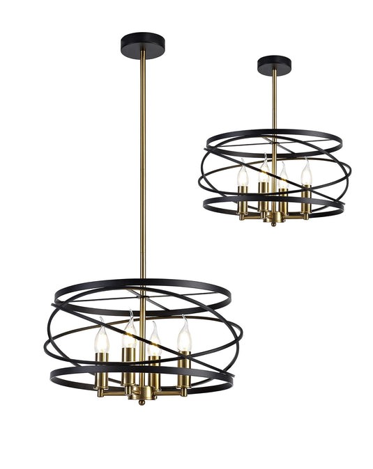 C-Lighting Charra Pendant, 4 x E14, Black/Satin Gold - 28705