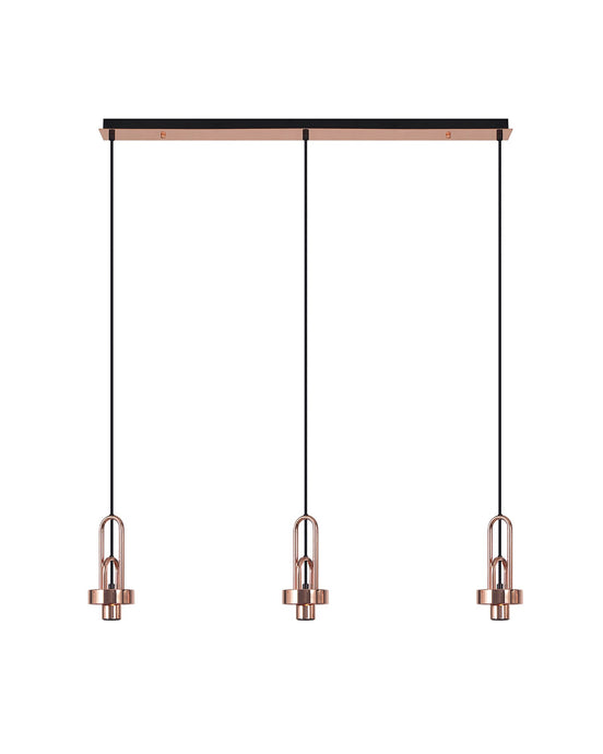 C-Lighting Chisel Linear Suspension Kit, 3 x E27, Copper/Matt Black - 33249
