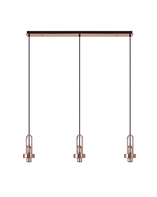 C-Lighting Chisel Linear Suspension Kit, 3 x E27, Copper/Matt Black - 33249