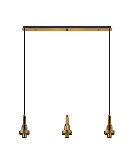 C-Lighting Chisel Linear Suspension Kit, 3 x E27, Brass Gold/Matt Black - 33250