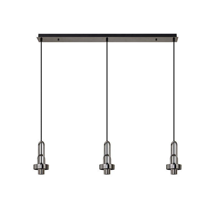 C-Lighting Chisel Linear Suspension Kit, 3 x E27, Black Chrome/Matt Black - 33251