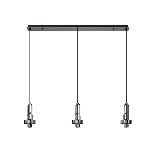 C-Lighting Chisel Linear Suspension Kit, 3 x E27, Black Chrome/Matt Black - 33251