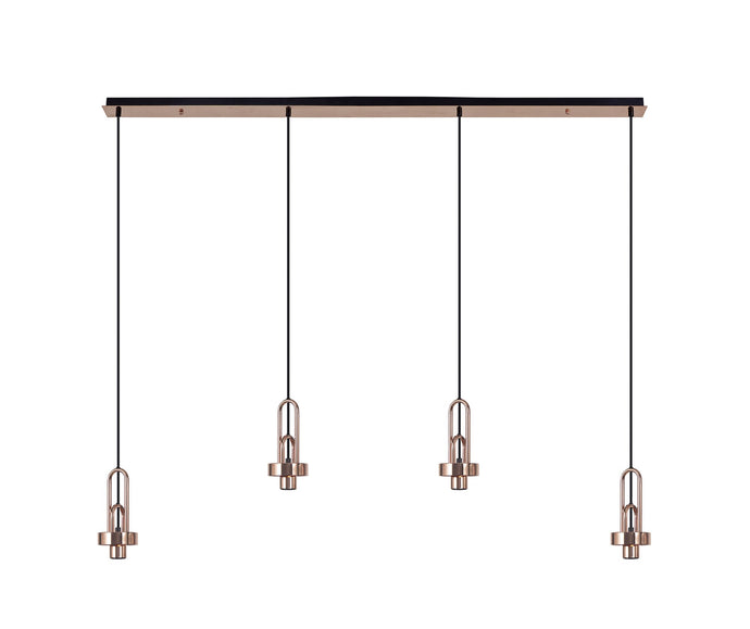 C-Lighting Chisel Linear Suspension Kit, 4 x E27, Copper/Matt Black - 33253