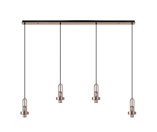 C-Lighting Chisel Linear Suspension Kit, 4 x E27, Copper/Matt Black - 33253