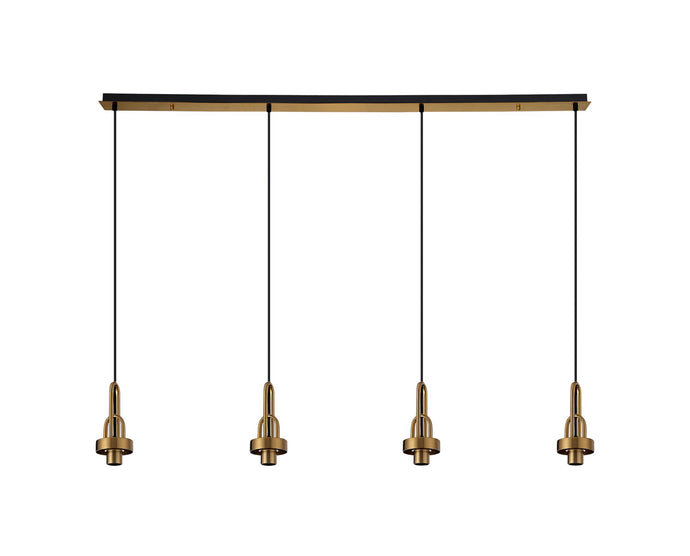 C-Lighting Chisel Linear Suspension Kit, 4 x E27, Brass Gold/Matt Black - 33254