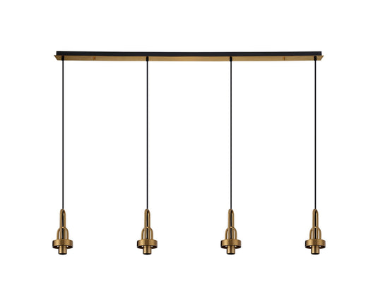 C-Lighting Chisel Linear Suspension Kit, 4 x E27, Brass Gold/Matt Black - 33254