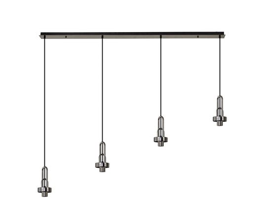C-Lighting Chisel Linear Suspension Kit, 4 x E27, Black Chrome/Matt Black - 33255