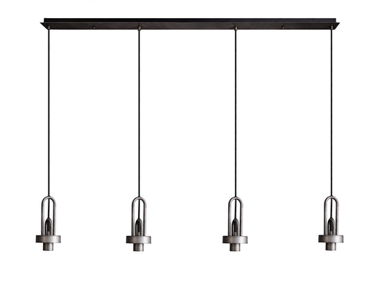 C-Lighting Chisel Linear Suspension Kit, 4 x E27, Aged Pewter/Matt Black - 33324