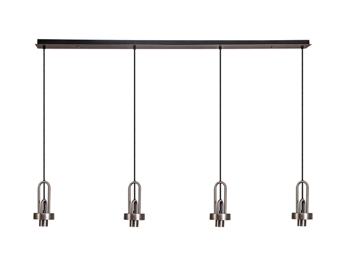 C-Lighting Chisel Linear Suspension Kit, 4 x E27, Antique Silver/Matt Black - 33325