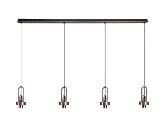 C-Lighting Chisel Linear Suspension Kit, 4 x E27, Antique Silver/Matt Black - 33325