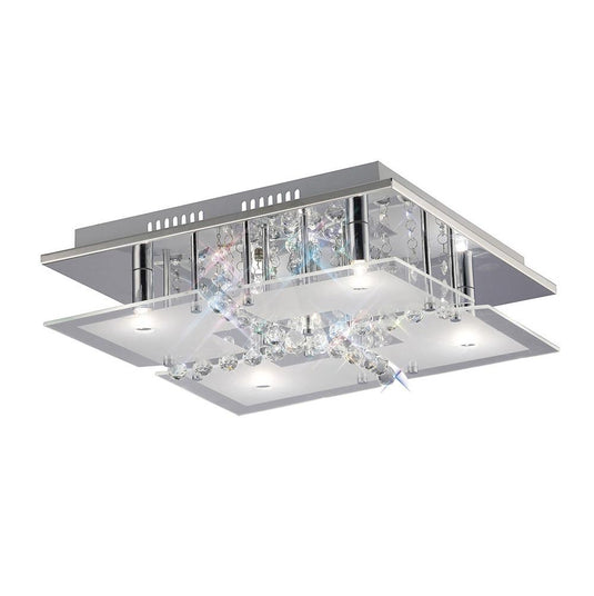 Diyas IL31301 Chisora Square Ceiling 5 Light G9 Polished Chrome/Glass/Crystal - 38332