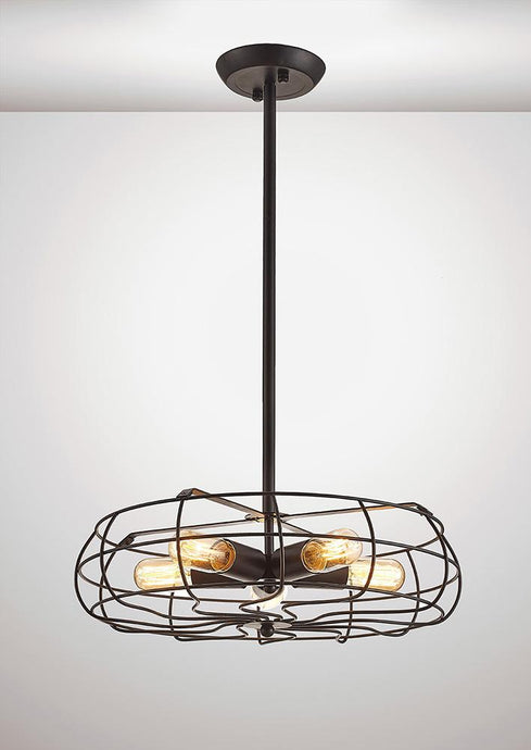 Deco D0138 Claudia Semi Ceiling 5 Light E27 Black