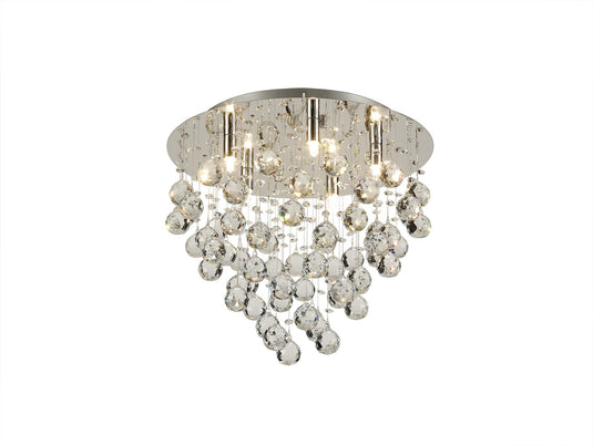 Diyas IL30787 Colorado Ceiling Round 5 Light Polished Chrome/Crystal - 38144