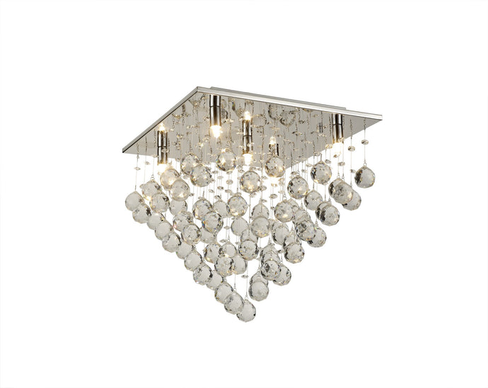 Diyas IL30788 Colorado Ceiling Square 5 Light Polished Chrome/Crystal - 38145