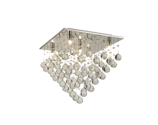 Diyas IL30788 Colorado Ceiling Square 5 Light Polished Chrome/Crystal - 38145