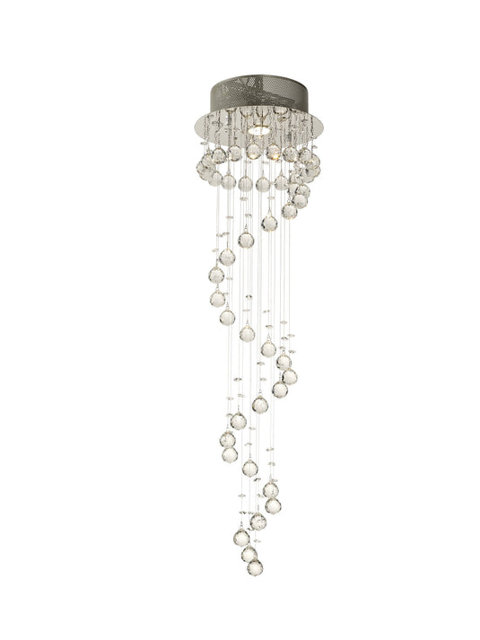 Diyas IL31370 Colorado Pendant Multi-Spiral 1 Light Polished Chrome/Crystal - 38345