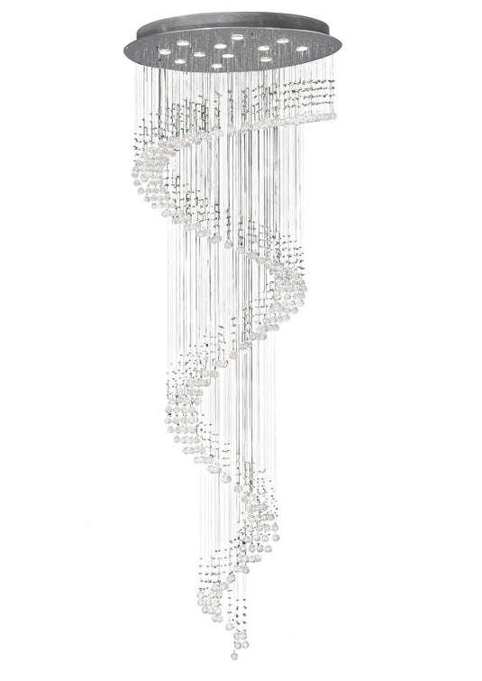 Diyas IL31373 Colorado Pendant Multi-Spiral 12 Light GU10 Polished Chrome/Crystal Item Weight: 25.7kg - 38348
