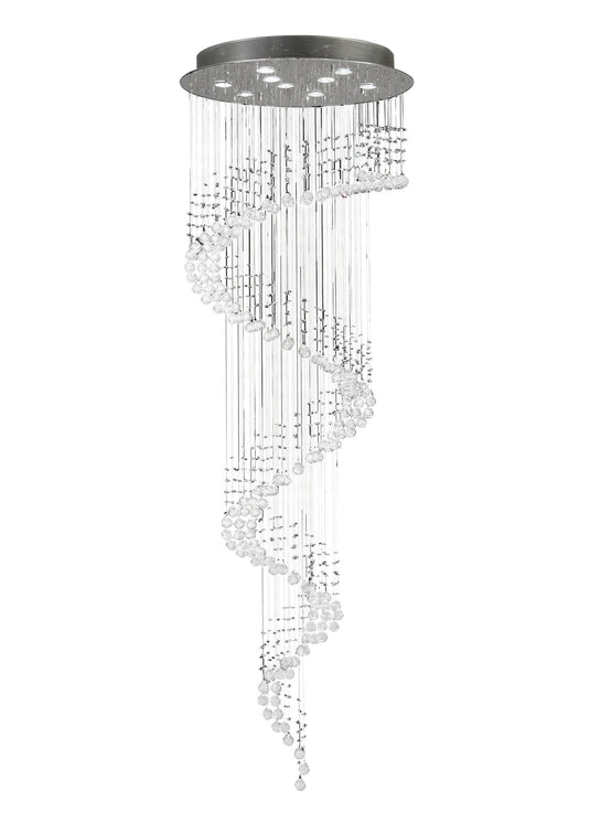 Diyas IL31374 Colorado Pendant Multi-Spiral 9 Light GU10 Polished Chrome/Crystal Item Weight: 15.2kg - 38349