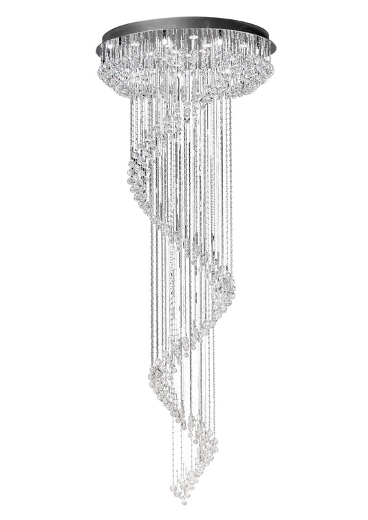Diyas IL31376 Colorado Pendant Multi-Spiral 24 Light Polished Chrome/Crystal (Pallet Shipment Only, Additional Charges May Apply.) Item Weight: 33.8kg - 38351