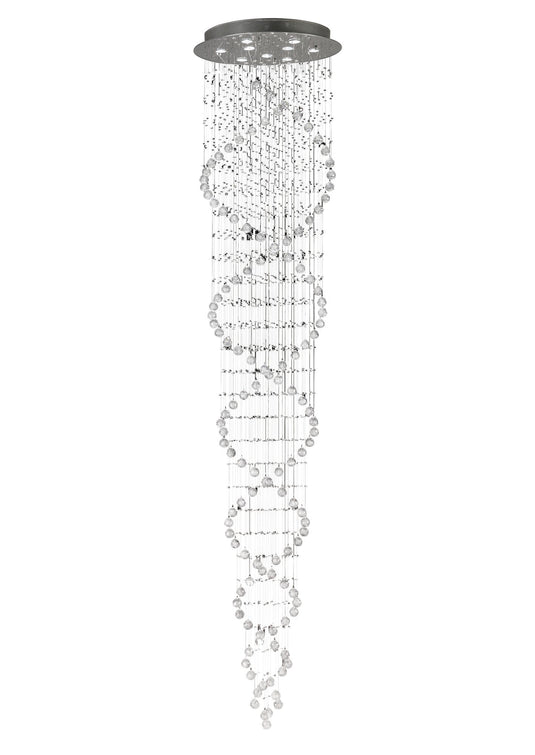 Diyas IL31377/2.0 Colorado 2m Pendant Tall Corkscrew 9 Light GU10 Polished Chrome/Crystal Item Weight: 18kg - 38353