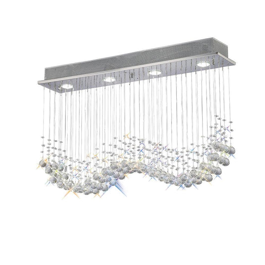Diyas IL31379 Colorado Rectangular Pendant Line 4 Light Polished Chrome/Crystal - 36805