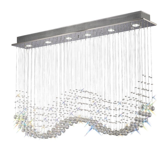 Diyas IL31380 Colorado Rectangular Pendant Line 6 Light Polished Chrome/Crystal - 22122