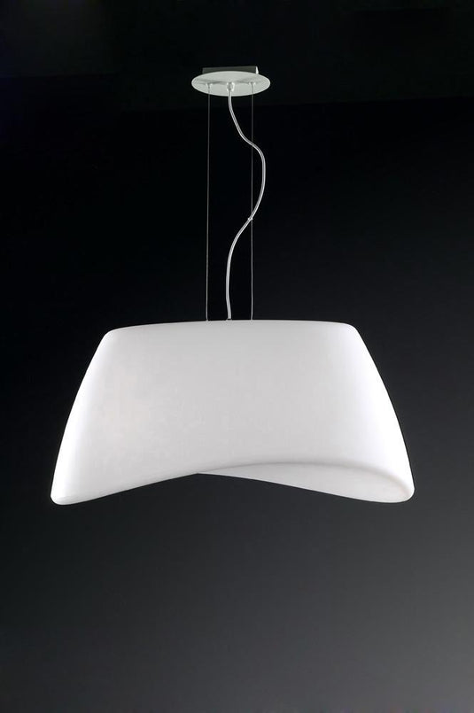 Mantra M1504 Cool Pendant 2 Light E27 Oval Outdoor IP44, Matt White/Opal White