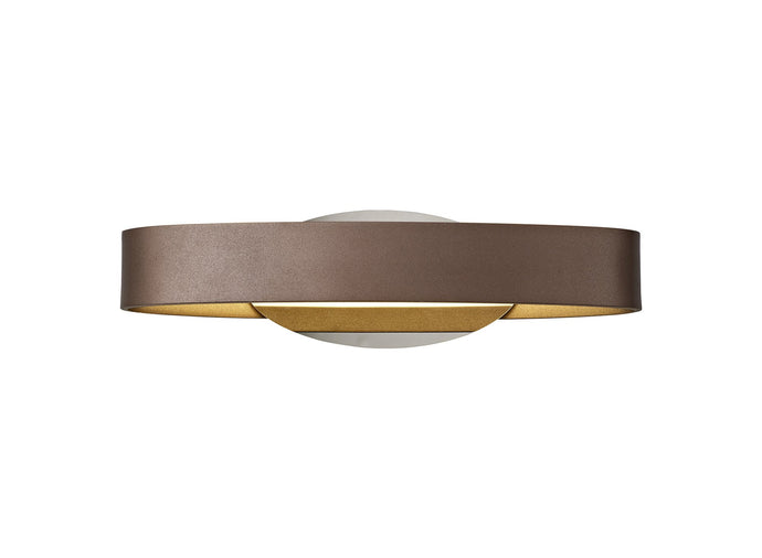 C-Lighting Coombe Wall Lamp, 1 x 6W LED, 3000K, 480lm, Satin Brown/Polished Chrome, 3yrs Warranty - 28645