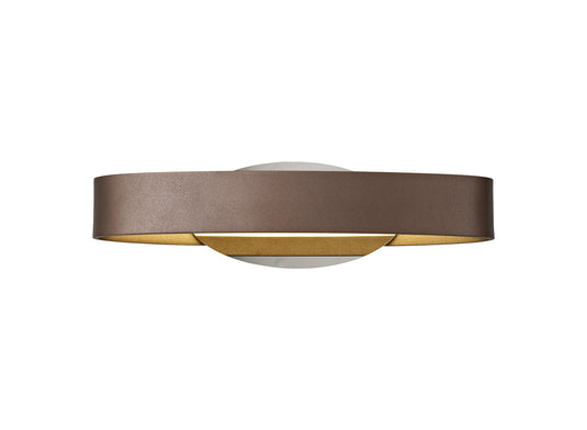 C-Lighting Coombe Wall Lamp, 1 x 6W LED, 3000K, 480lm, Satin Brown/Polished Chrome, 3yrs Warranty - 28645