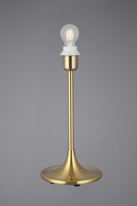 Deco D0349 Crowne Round Curved Base Table Lamp Without Shade, Inline Switch, 1 Light E27 Antique Brass