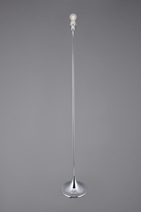 Deco D0351 Crowne Round Curved Base Floor Lamp Without Shade, Inline Switch, 1 Light E27 Polished Chrome